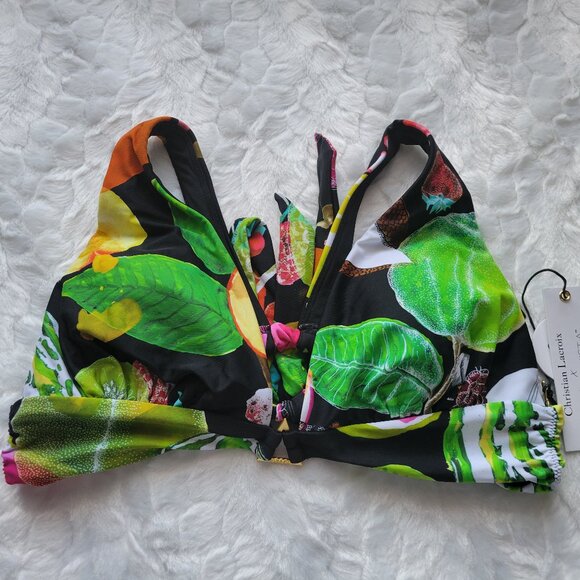Christian Lacroix Other - Swiminista x Christian Lacroix Black Bikini Top Women's Small Manaos Cheer NWT